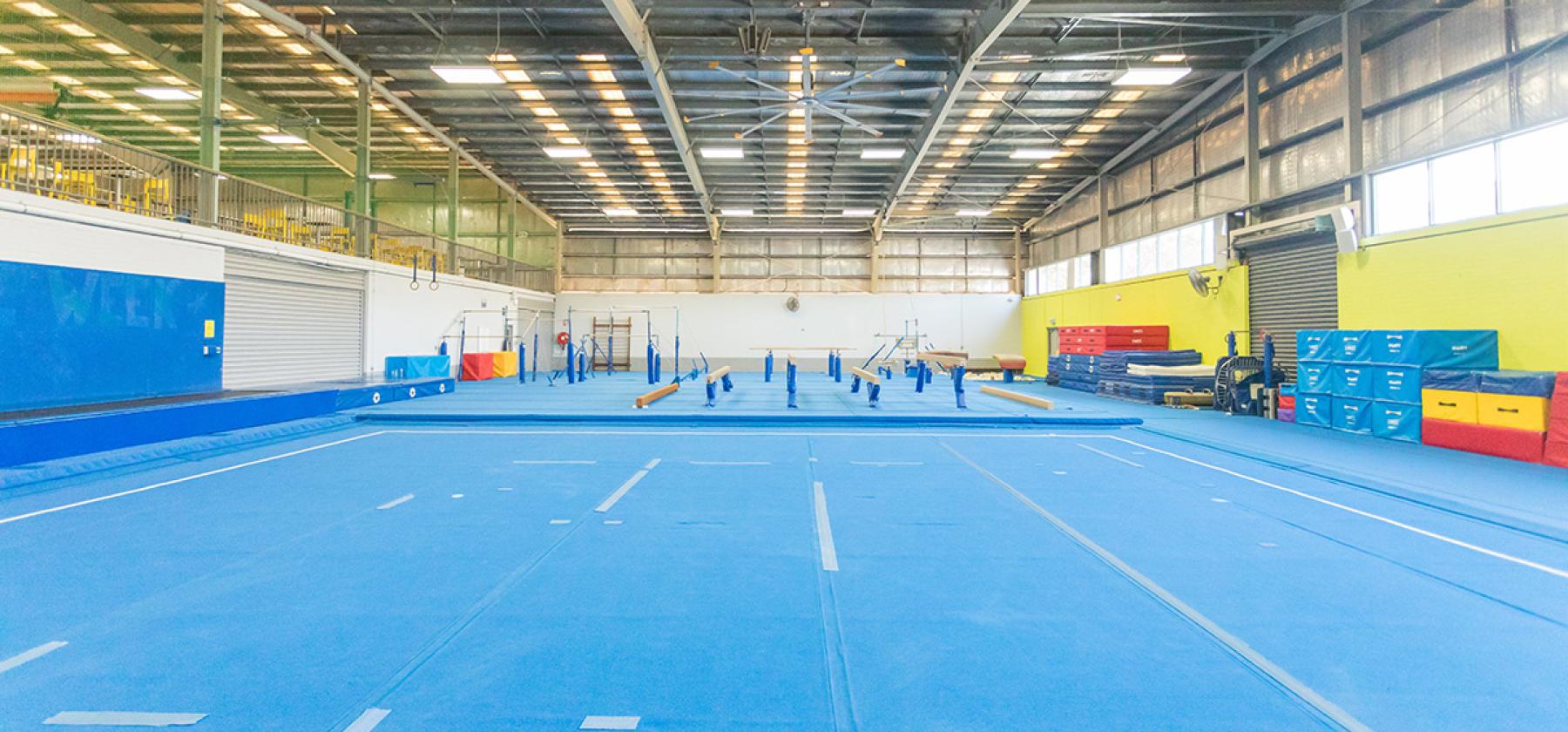 Gym room and soft floor.